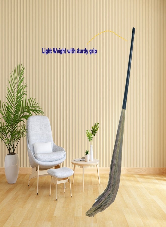 UMD 07 Classic Rooster Broom Heavy Duty Long Grass with Strong Plastic Handle for Dust Removal, Ceiling and Floor Cleaning, Phool jhadu Pack of 1 (1) - Image 5